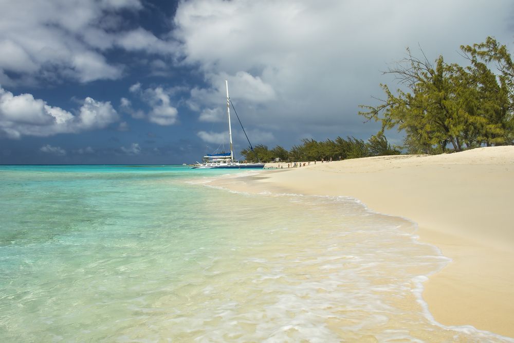 A boat docked at Governor's Beach
