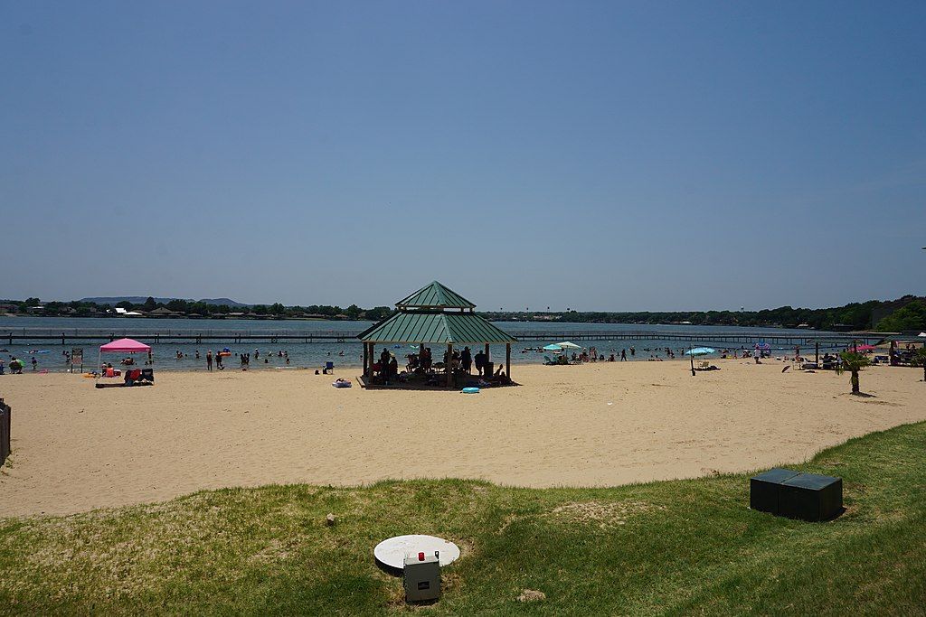 People at Granbury City Beach
