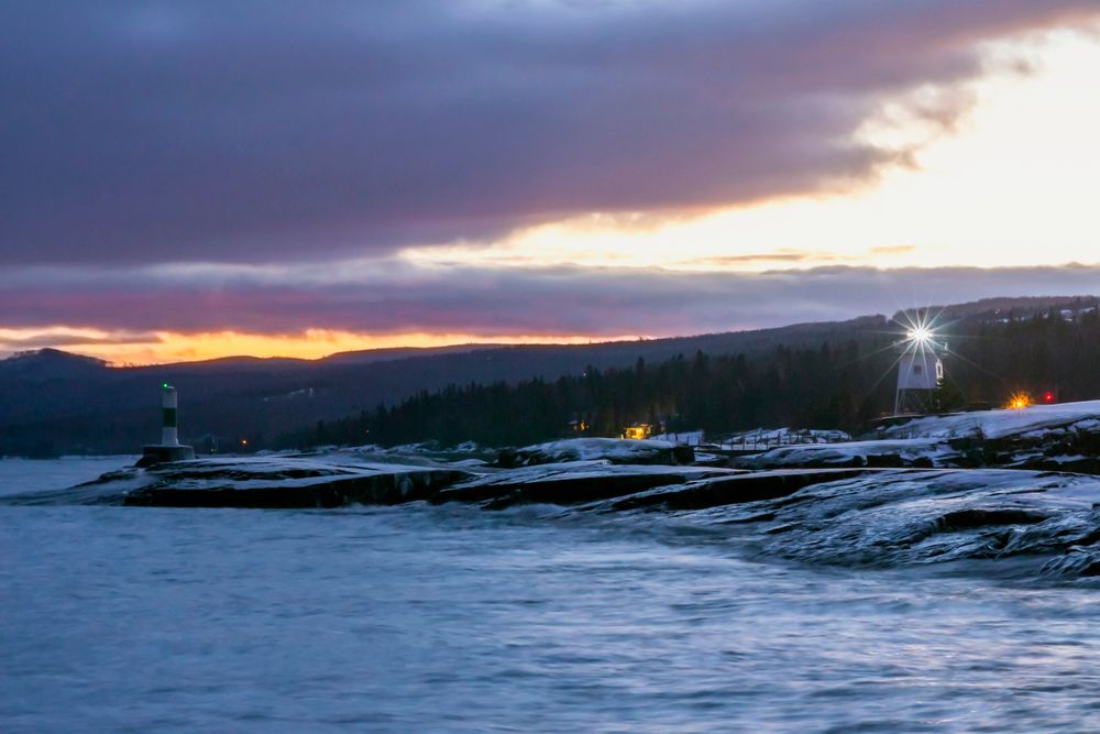 Bright light of Grand Marais Light