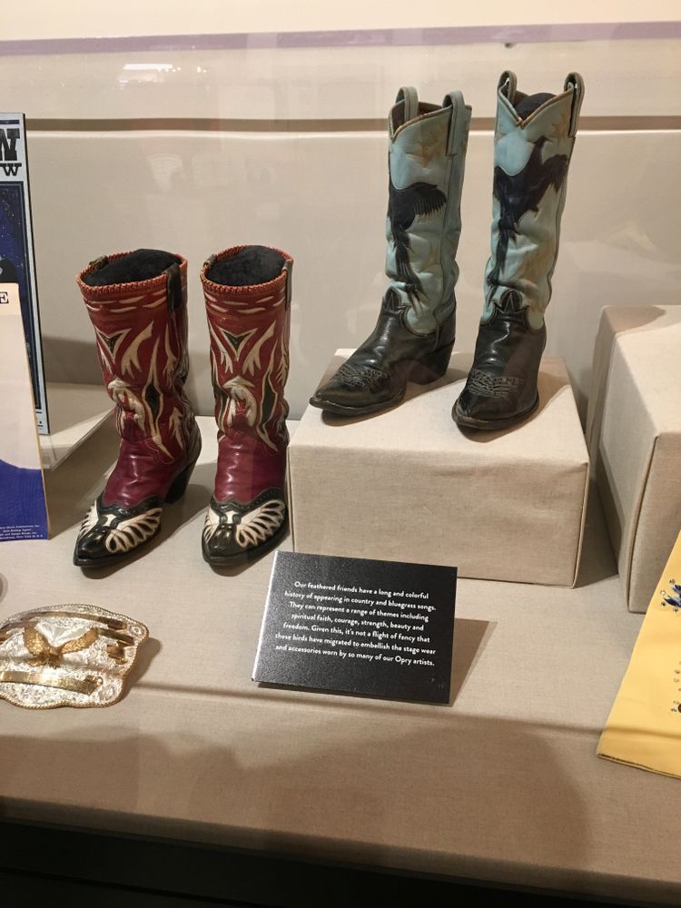 Cowboy boots displayed at the Grand Ole Opry