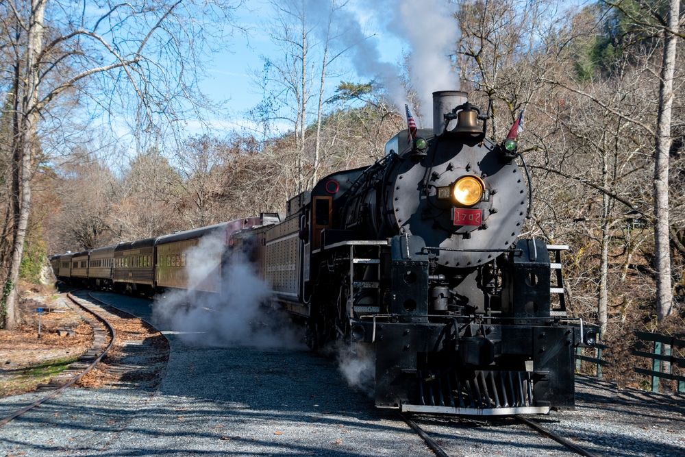 Steam engine at Great Smoky Mountains Railroad