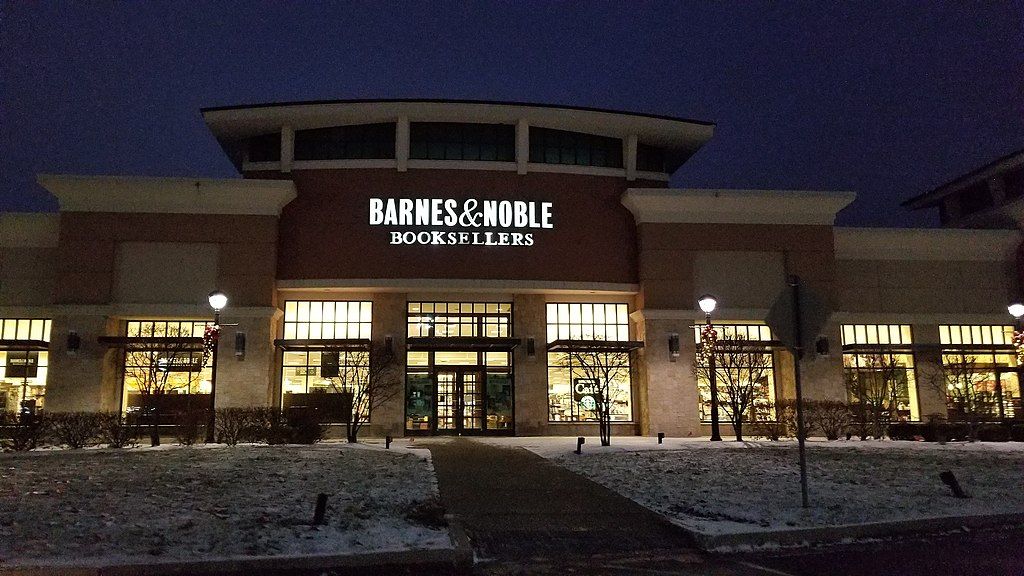 Night view of Barnes & Noble at Greenwood Park Mall