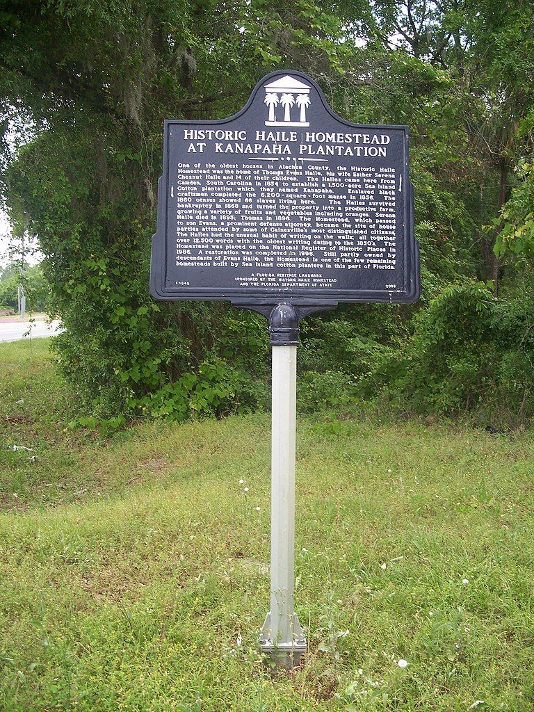 Sign board of Haile Homestead