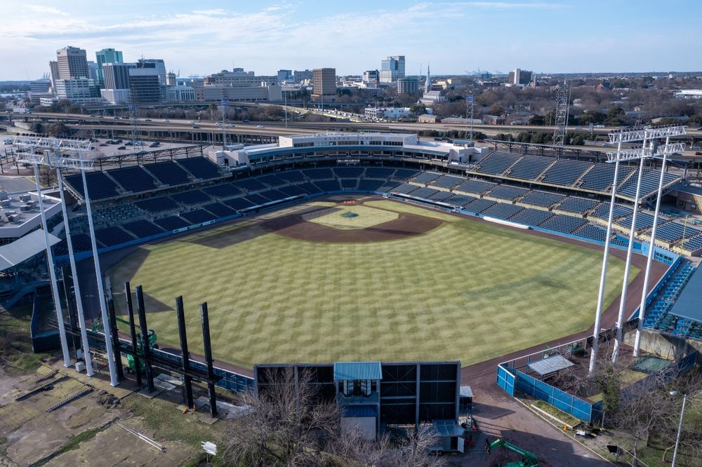 Baseball field at Harbor Park Stadium