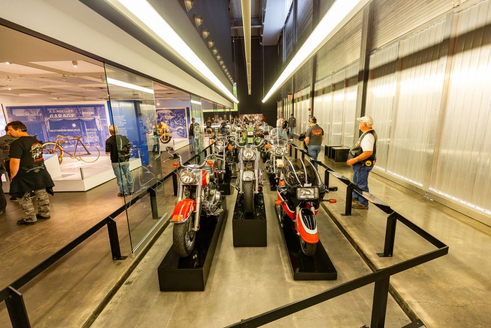 Bike exhibits at Harley Davidson Museum