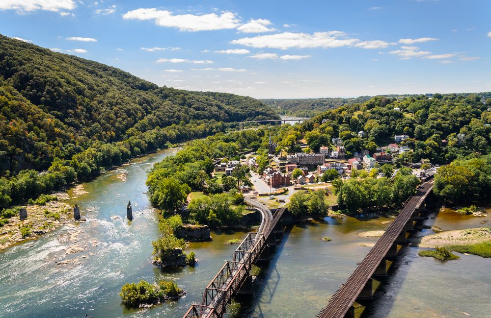 Aerial view Harpers Ferry National Historical Park