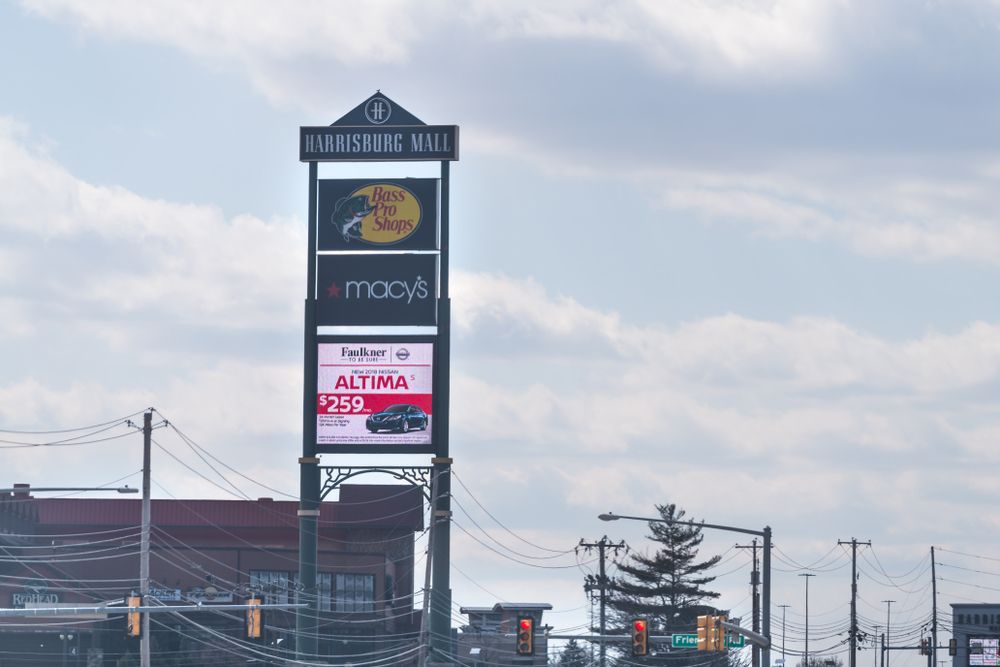 Signboard at Harrisburg Mall