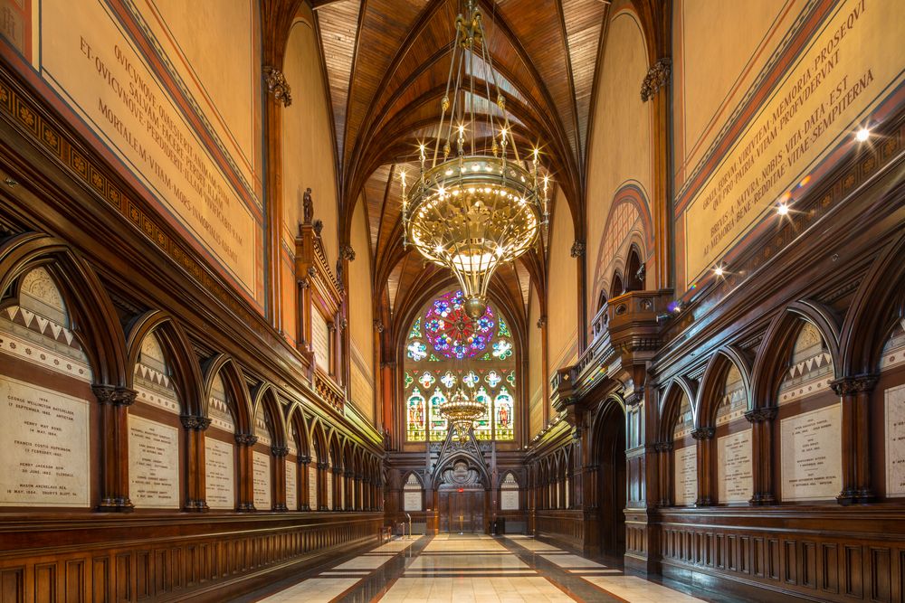Interior view of Harvard Memorial Hall