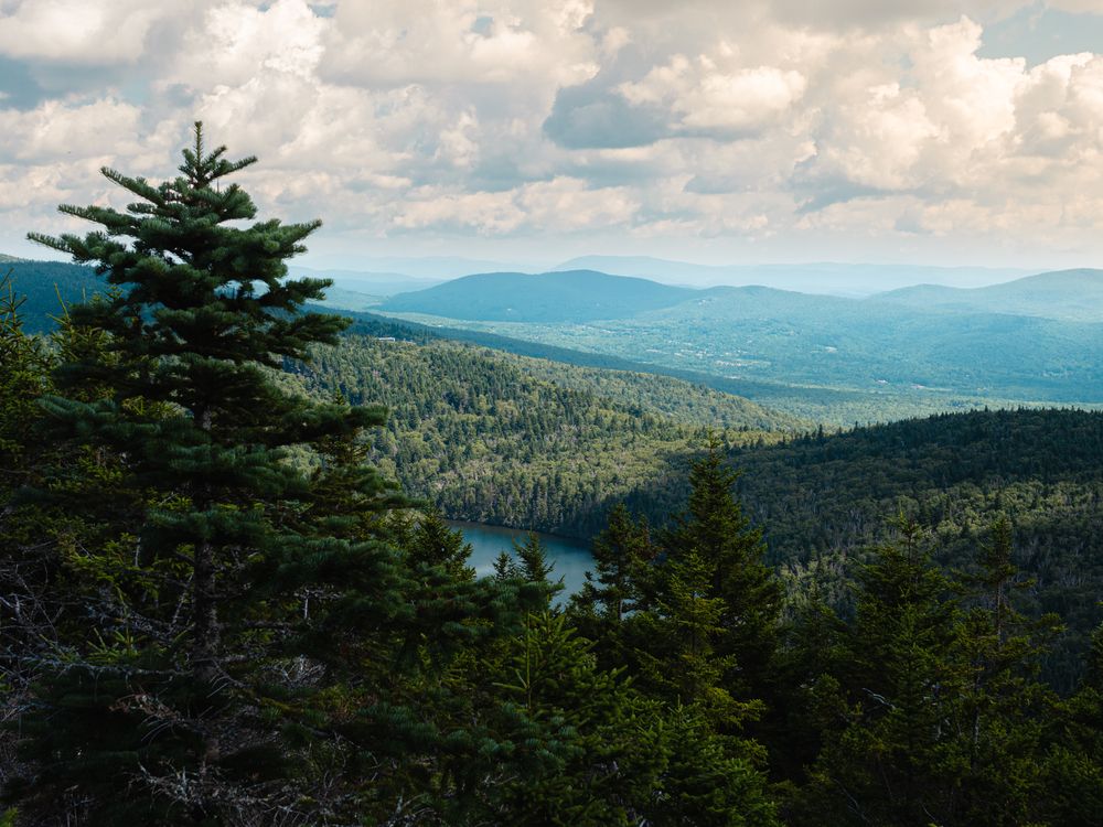 The view from the peak of Haystack Mountain