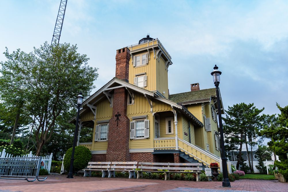 Exterior of Hereford Inlet Lighthouse in Wildwood, NJ