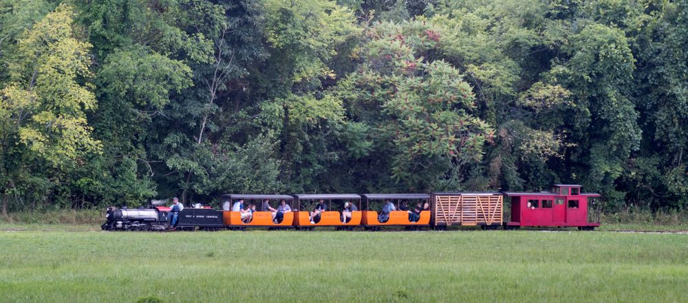 Visitors enjoying the train ride at Hesston Steam Museum