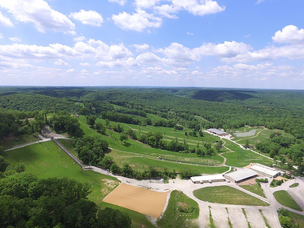 Bird's eye view of the Hidden Valley Ski Resort