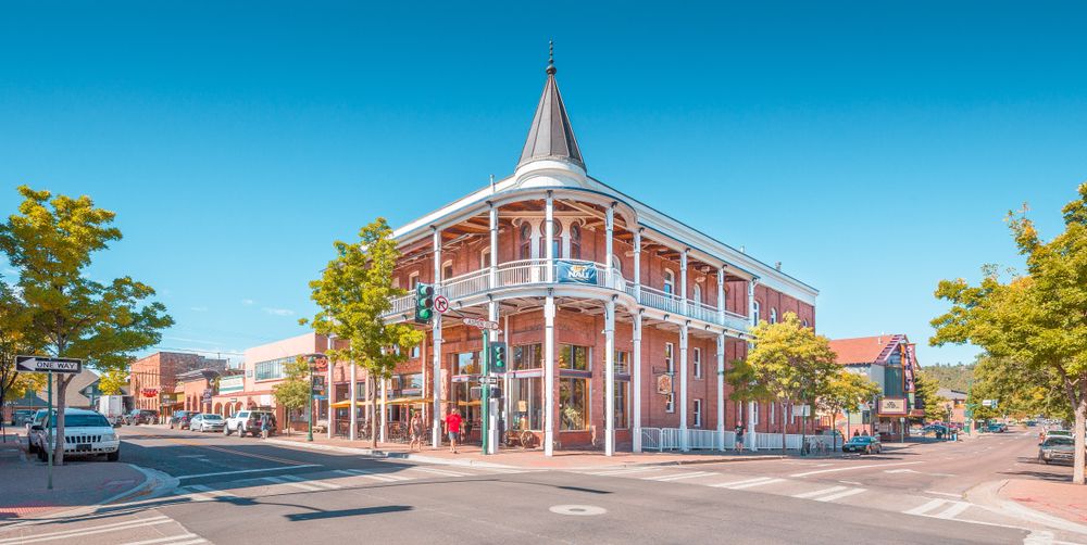 Sunny day at the Historic Downtown Flagstaff