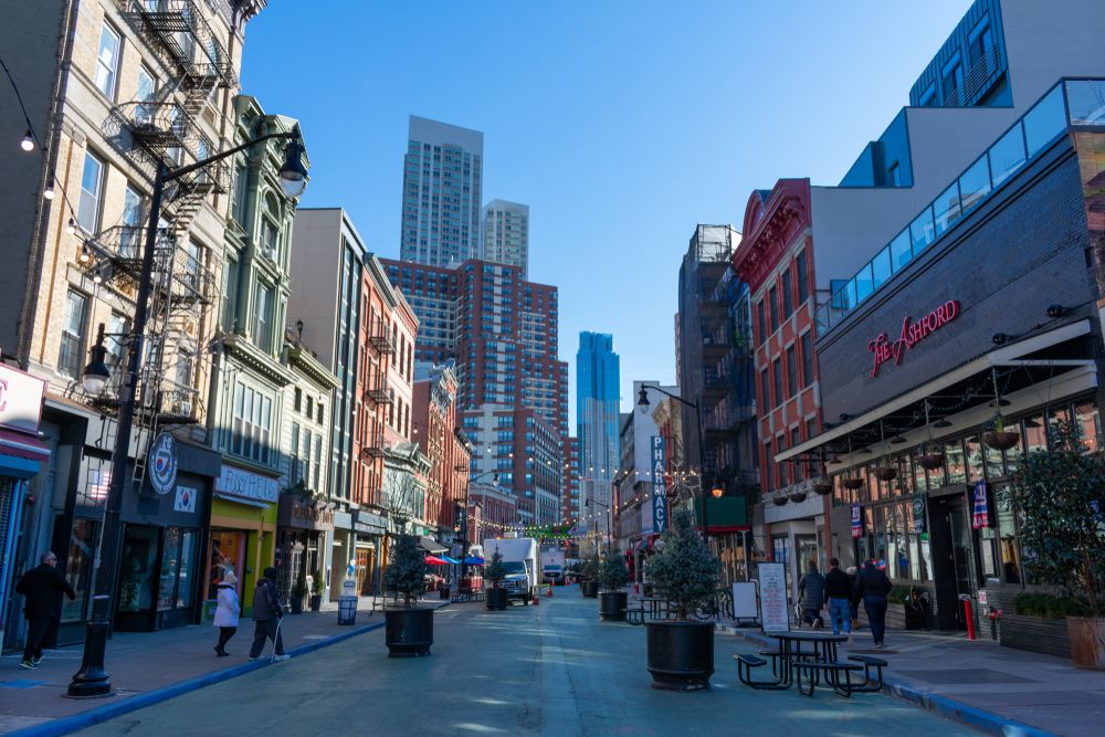 Street view of Historic Downtown Jersey City