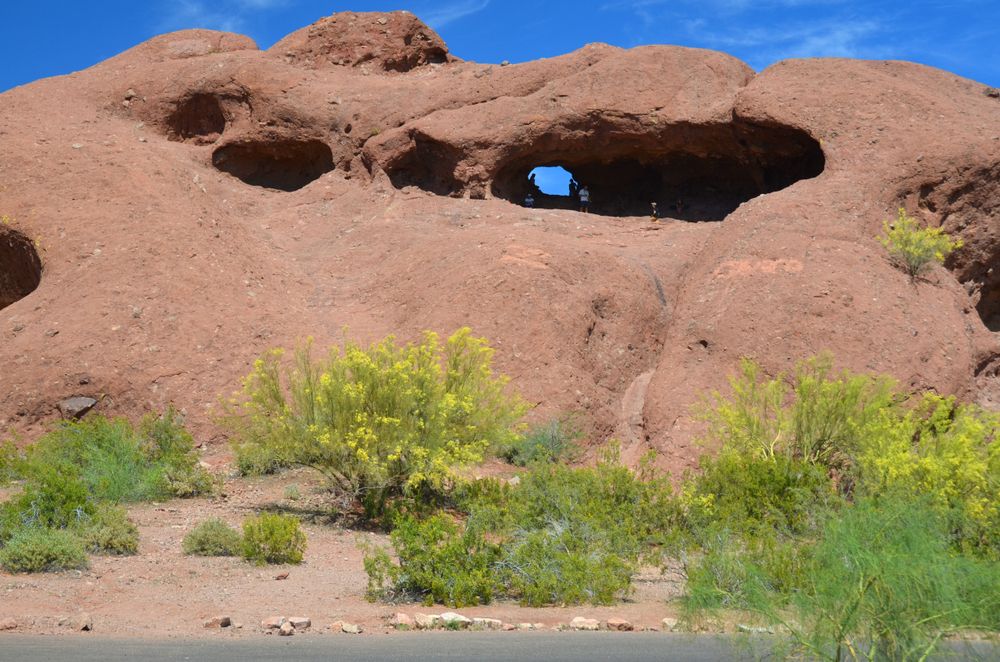 View of the Hole in the Rock in Papago Park