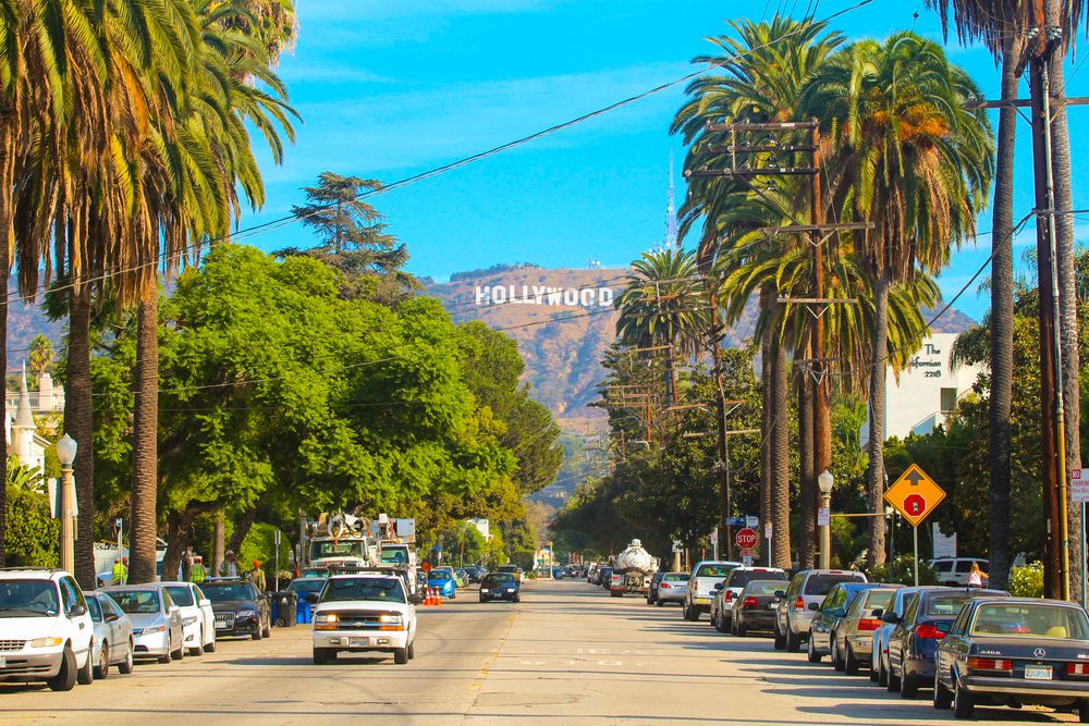 Street view of Hollywood Sign