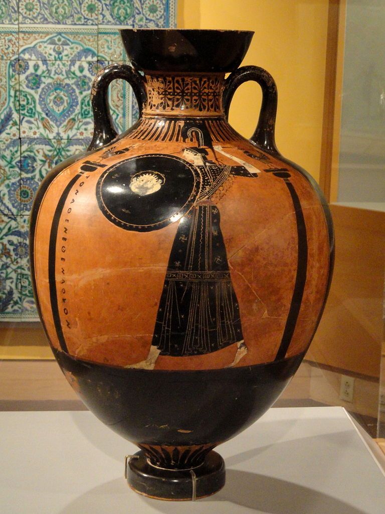 Antique urn displayed at the Hood Museum of Art