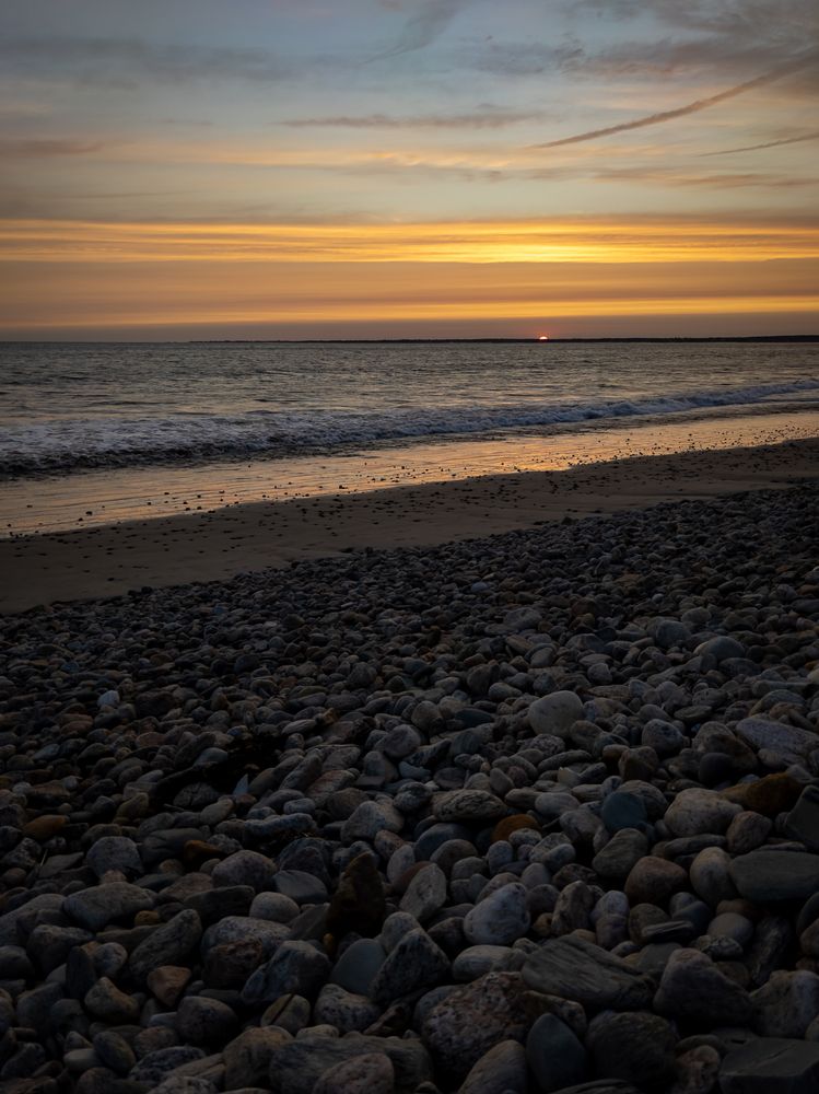 Vibrant sunset at Horseneck Beach State Reservation