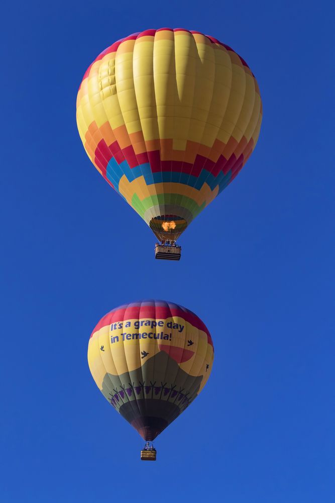 Two Hot Air Balloon flying high in Temecula