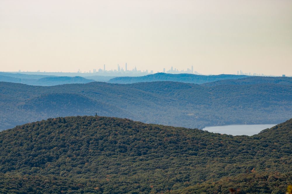 Hudson Highlands covered with fog