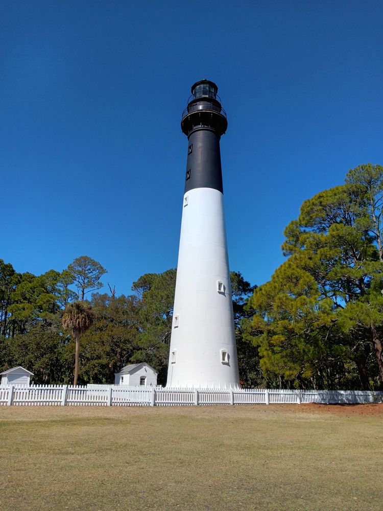 Closer view of Hunting Island Lighthouse