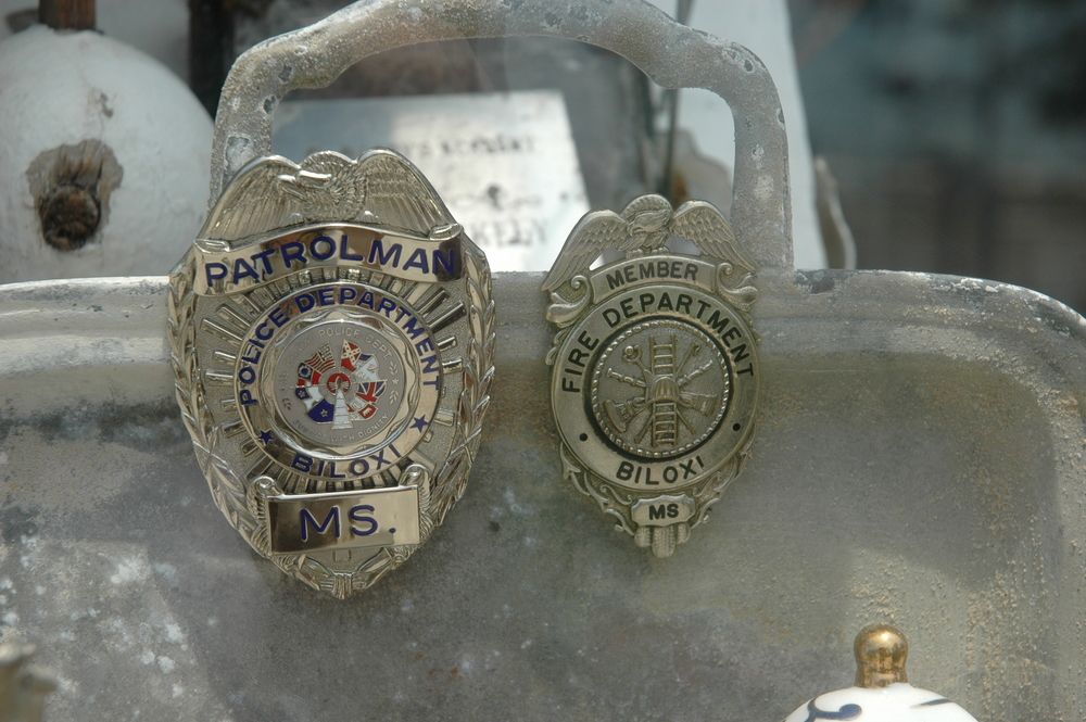 Badges for display at Hurricane Katrina Memorial