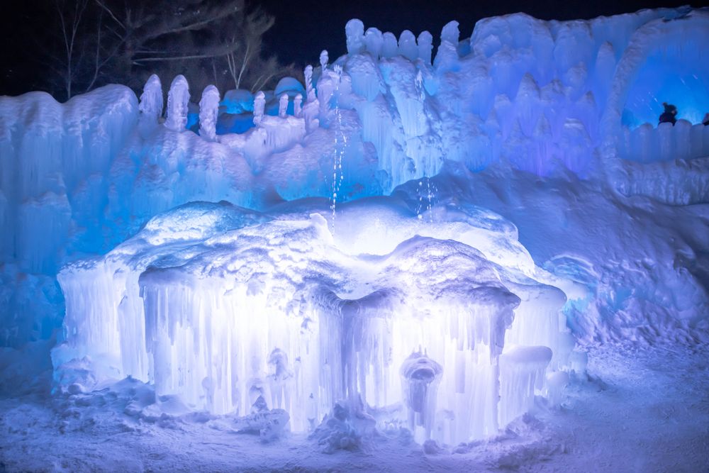 Fountain at Ice Castles