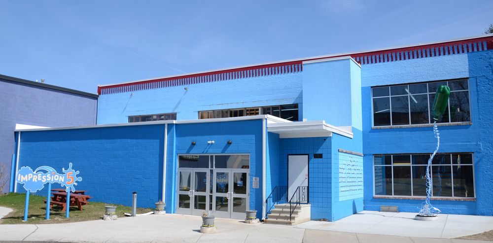 Attractive blue building of Impression 5