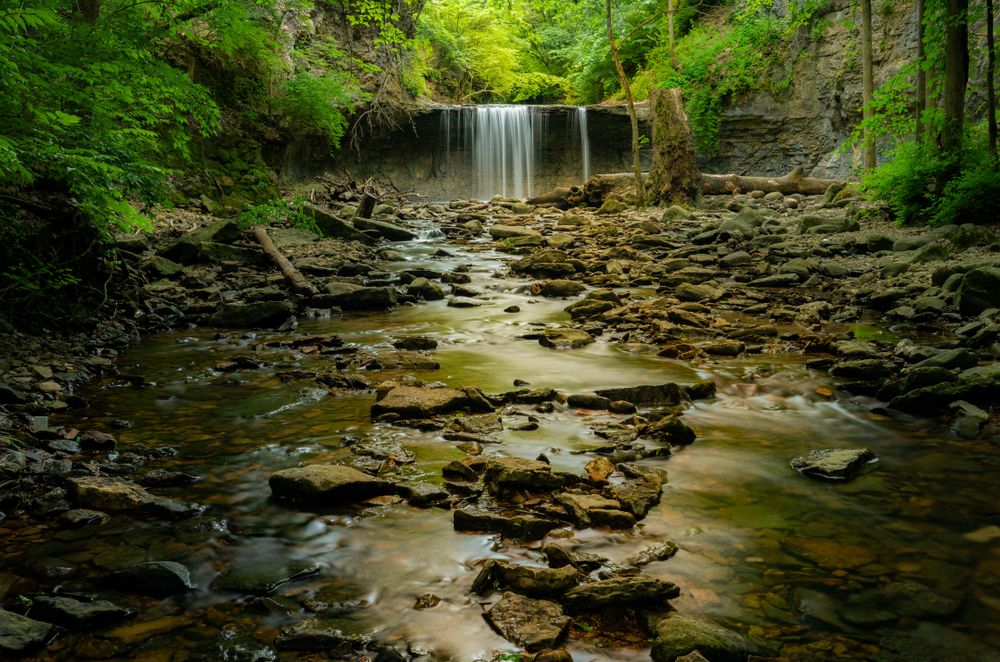 Picturesque view of Indian Run Falls
