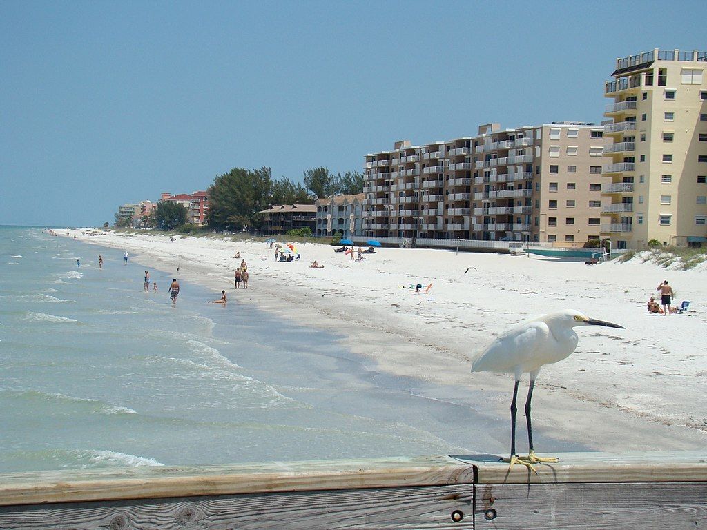 Visitors enjoying their day at Indian Shores Beach