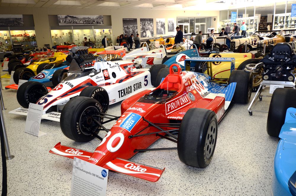 Display of sports cars at Indianapolis Motor Speedway Museum