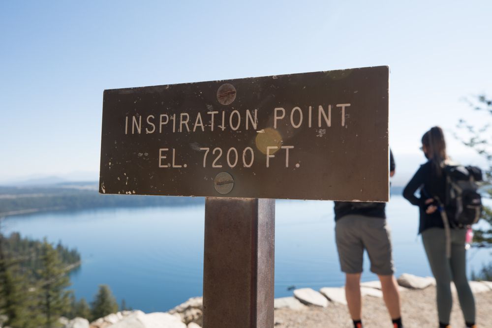 A young couple enjoying the view from the Inspiration Point