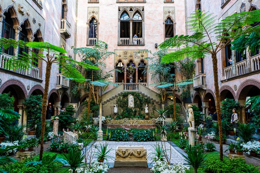 Scenic view of the plants at Isabella Stewart Gardner Museum