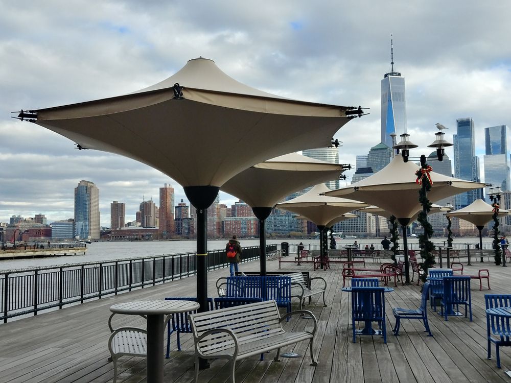 Sitting area at J Owen Grundy Park