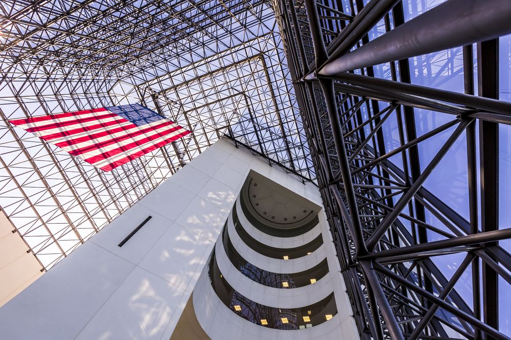 Interior view of the dome at JFK Presidential Library and Museum