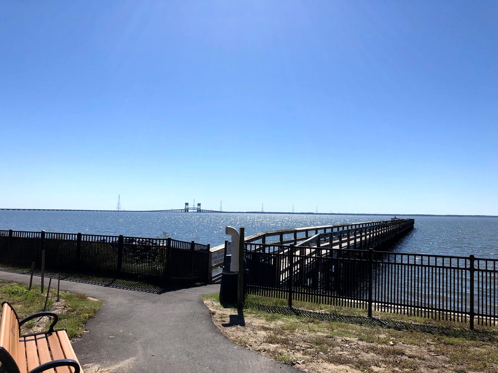 A distant view of James River Fishing Pier