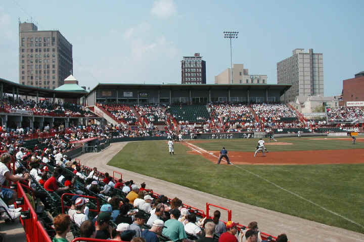 A baseball game at Jerry Uht Park