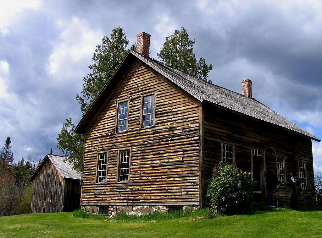 Wooden cabin at John Brown Farm State Historic Site