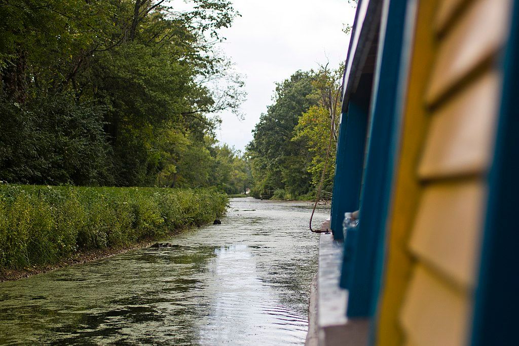 Boat ride in a canal at Johnston Farm and Indian Agency