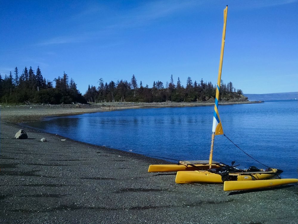 Kayaking in a lake at Homer