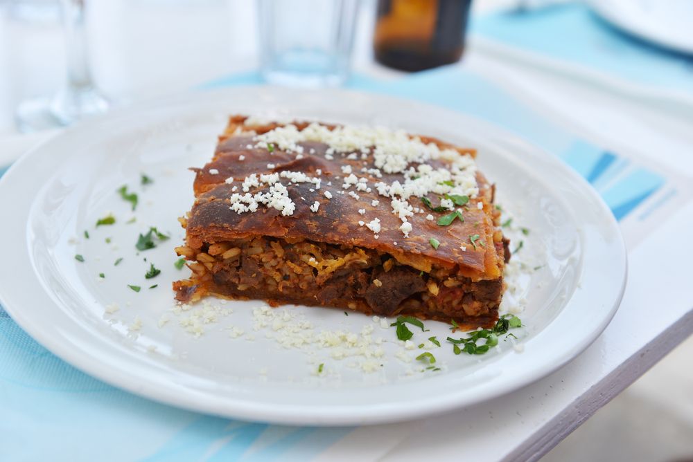 A delicious slice of Kefalonian Meat Pie
