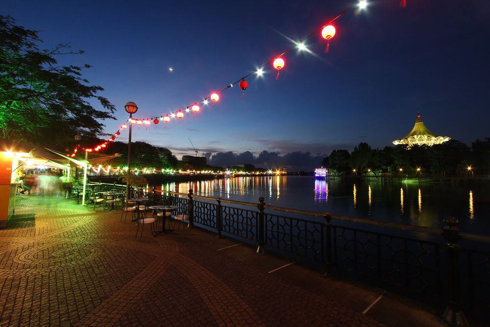 Kuching Waterfront during night