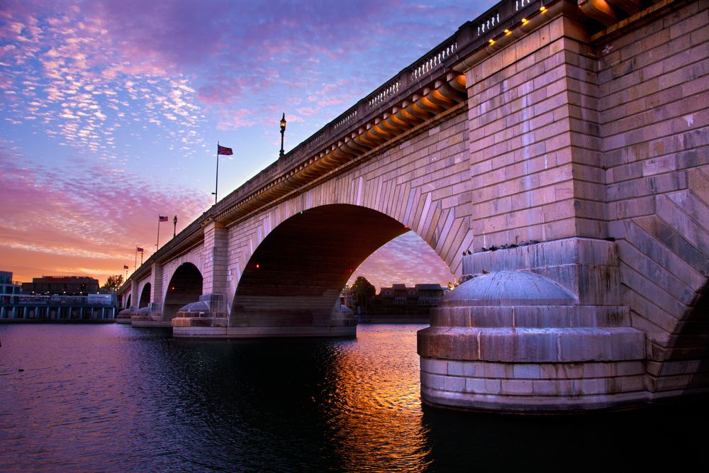 Scenic sunset view of London Bridge