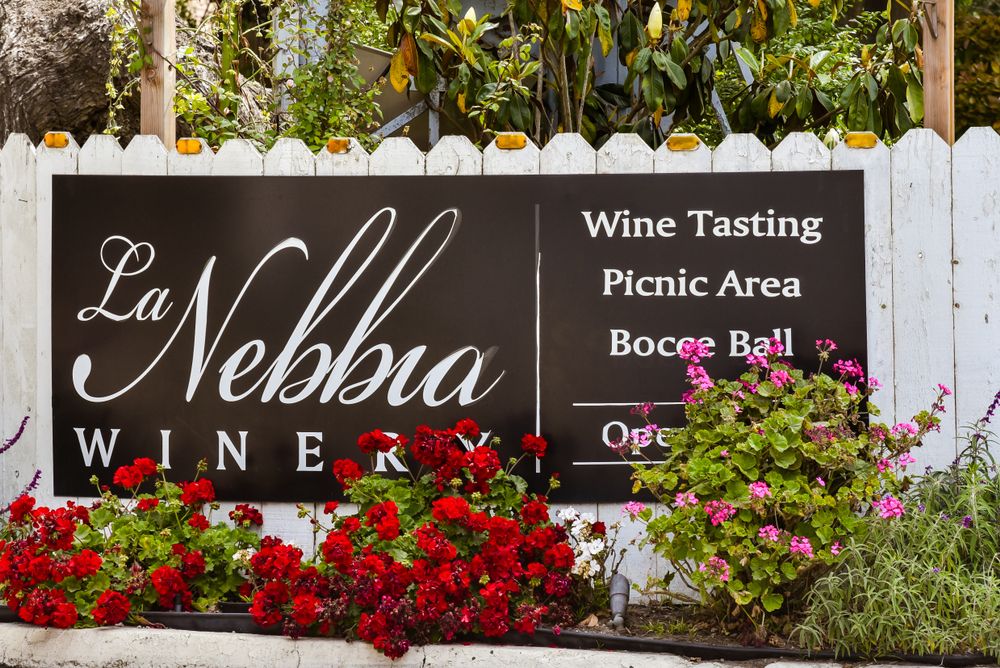 Signage of the La Nebbia Winery
