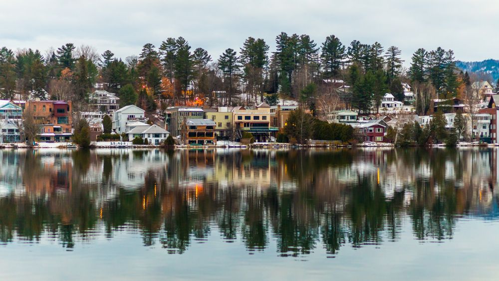 Scenic view of Lake Placid
