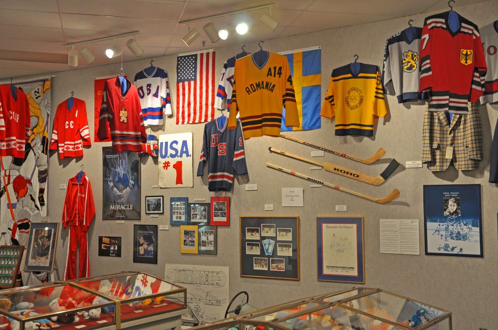 Jersey and other sports item collections at Lake Placid Olympic Museum