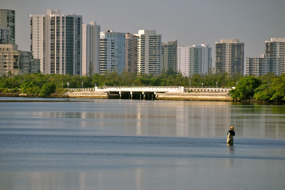 Fisherman fishing at Lake Worth Lagoon