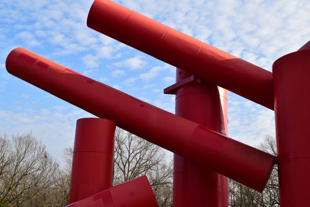 Red sculpture at the Laumeier Sculpture Park