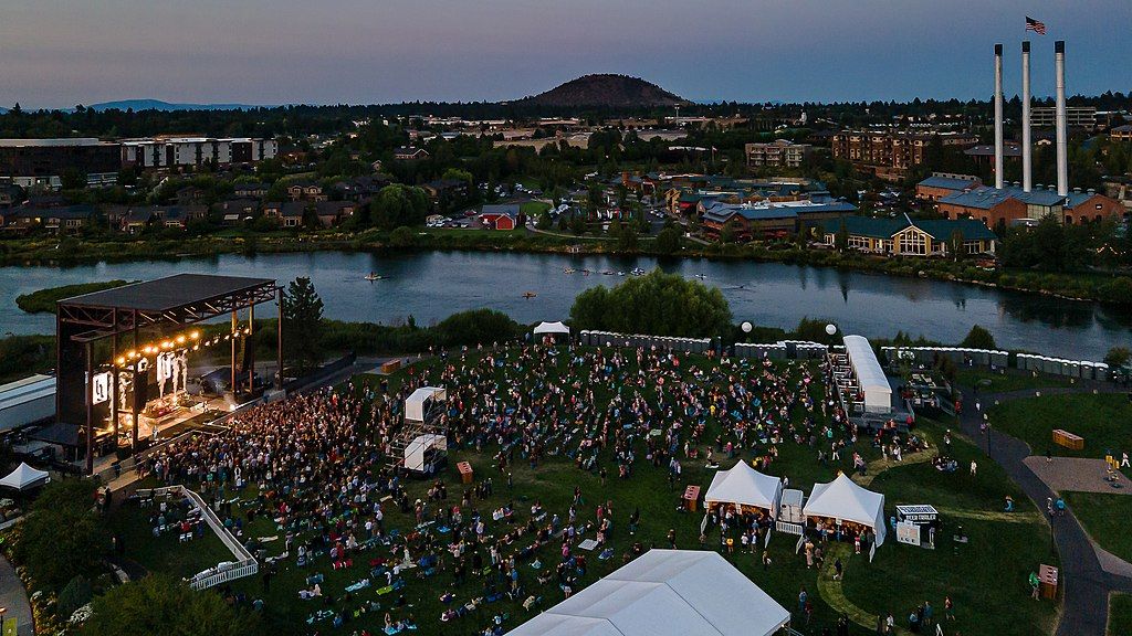 Aerial view of Les Schwab Amphitheater