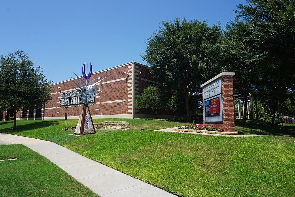 Welcome sign of Lewisville Grand Theater